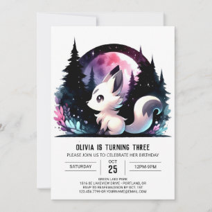 Fun Digital Wolf Birthday Invitation