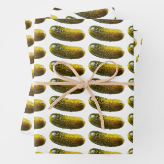 Fun Dill Pickle Pattern – Quirky Design for Foodie Wrapping Paper Sheets