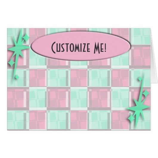 Fun Diner Style Retro Pattern Art Cute Cards (Front Horizontal)