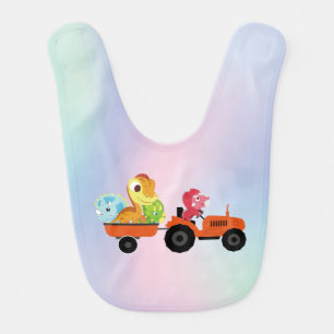 Fun DINO dinosaur tractor Farm School Birthday boy Baby Bib