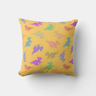 Fun Dino Pattern Throw Pillow