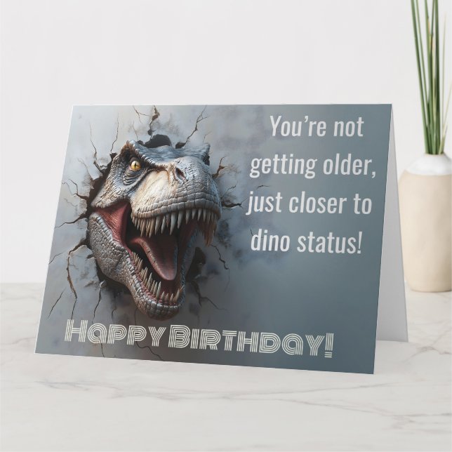 Fun Dino T-rex birthday design Card (Front)