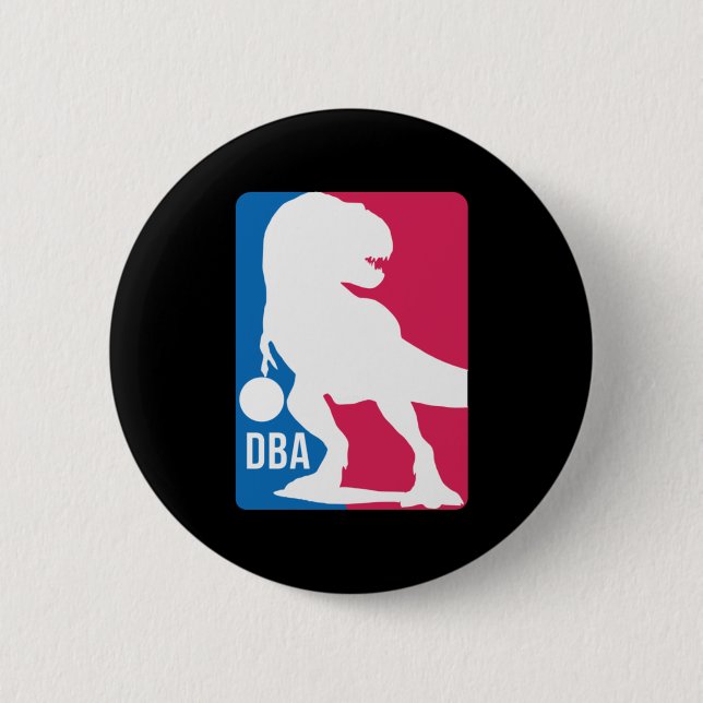 Fun Dinosaur Basketball  Button (Front)