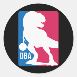 Fun Dinosaur Basketball  Classic Round Sticker