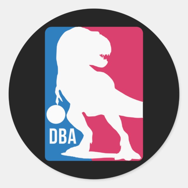 Fun Dinosaur Basketball  Classic Round Sticker (Front)