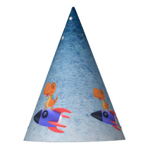 Fun dinosaur colorful rocket School Birthday party Hat