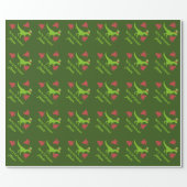 Fun dinosaur elf Christmas Wrapping Paper for kids (Flat)