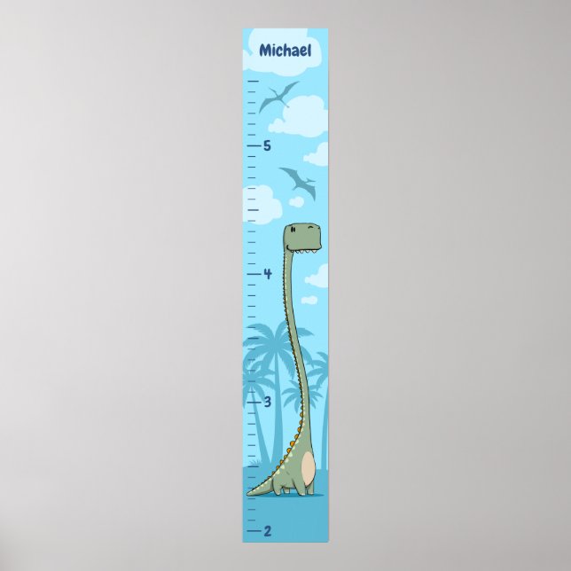 Fun Dinosaur Growth Chart Personalized  (Front)