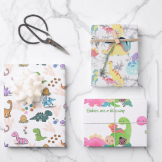 Fun dinosaur party favours, Wrapping paper, Kids Paper Sheets
