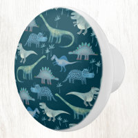 Fun Dinosaur Pattern Blue Teal Green