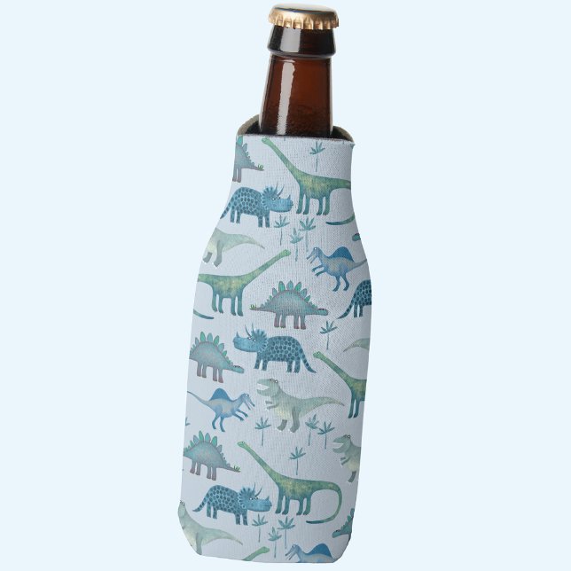 Fun Dinosaur Pattern Bottle Cooler (Fun dinosaur pattern can or bottle coolers)