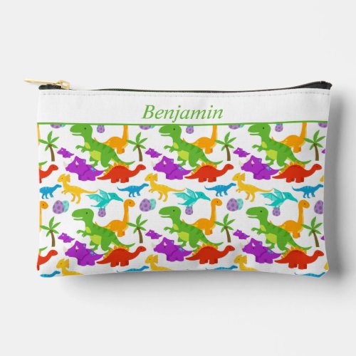 Fun Dinosaur Pattern Colorful Accessory Pouch