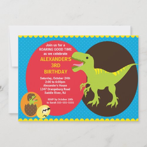 Fun Dinosaurs Birthday Invitation