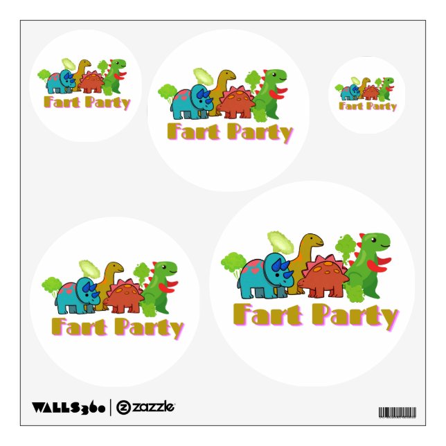 Fun Dinosaurs Farting  Wall Decal (Front)