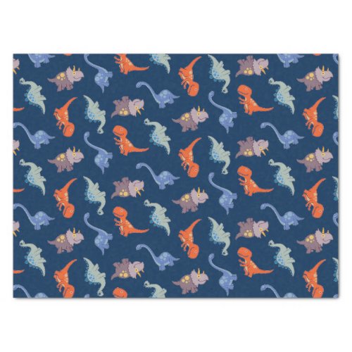 Fun Dinosaurs on Navy Blue Tissue Paper