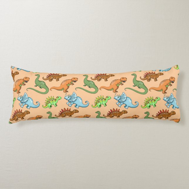 Fun Dinosaurs Pattern Body Pillow (Front)