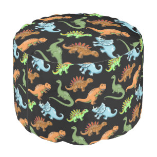 Fun Dinosaurs Pattern Illustrated Art Pouf
