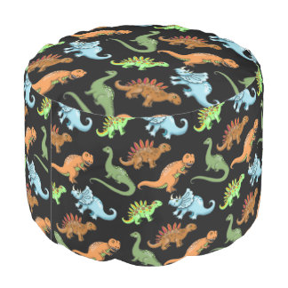 Fun Dinosaurs Pattern Illustrated Art Pouf