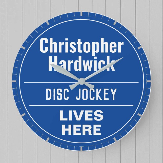 Fun Disc Jockey Wall Plaque Style Large Clock (Creator Uploaded)