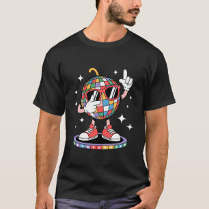 Fun Disco Ball Dabbing Sunglasses 70s Nightclub Da T-Shirt