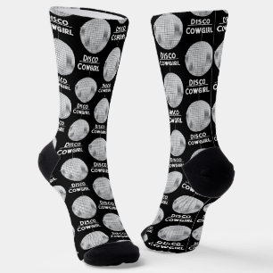 Fun Disco Ball Disco Cowgirl Bachelorette Socks