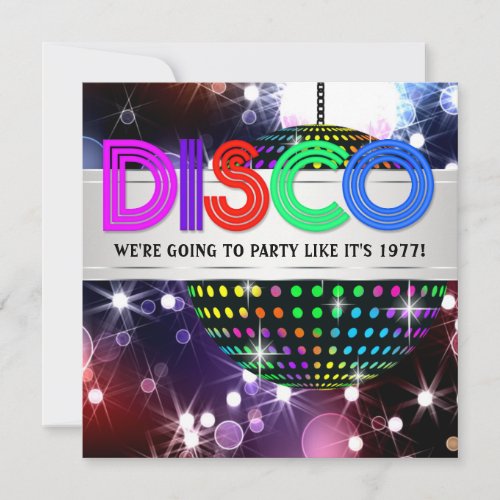 Fun Disco Party Invitations