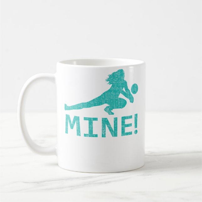 Fun Distressed Mine Volleyball Player Coffee Mug (Left)