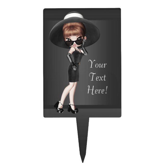 Fun Diva Birthday Party Cake Topper (Front)