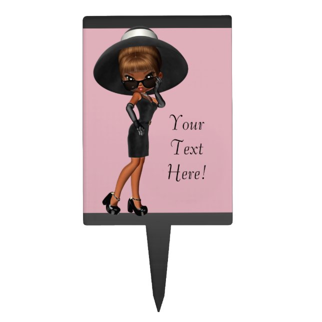 Fun Diva Birthday Party Cake Topper (Front)