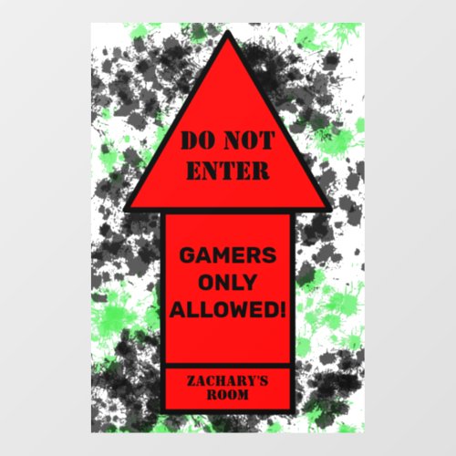 Fun Do Not Enter Gamers Only Allowed NAME  Floor Decals