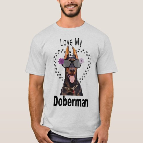 Fun Doberman in Sunglasses T_Shirt