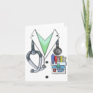 Fun Doctor White Lab Coat Costume Halloween Doctor Card