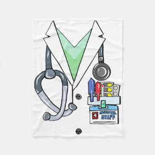 Fun Doctor White Lab Coat Costume Halloween Doctor Fleece Blanket