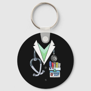 Fun Doctor White Lab Coat Costume Halloween Doctor Keychain