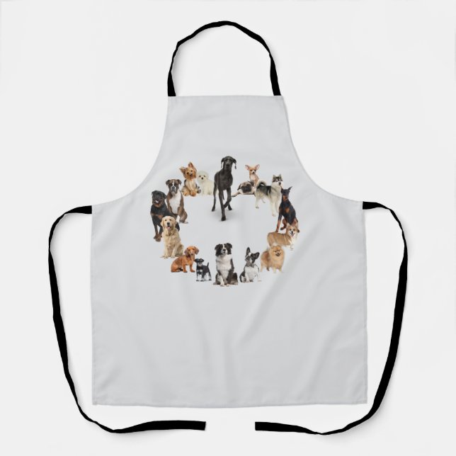 Fun Dog Breed Pet Animals Dog Apron (Front)