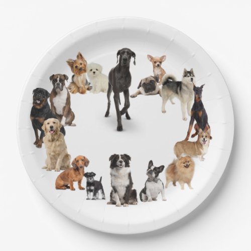 Fun Dog Breed Pet Animals Dog Custom Name Paper Plates