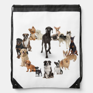 Fun Dog Breed Pet Animals Dog   Drawstring Bag