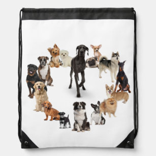 Fun Dog Breed Pet Animals Dog   Drawstring Bag