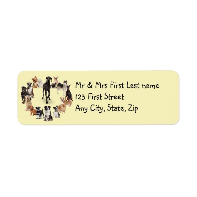 Fun Dog Breed Pet Animals Dog  Label (Front)