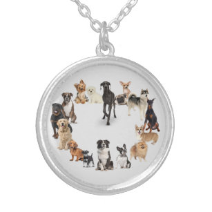 Fun Dog Breed Pet Animals Dog Silver Plated Necklace