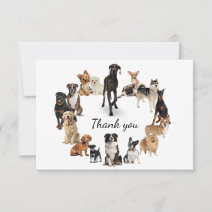 Fun Dog Breed Pet Animals Dog Thank you Card