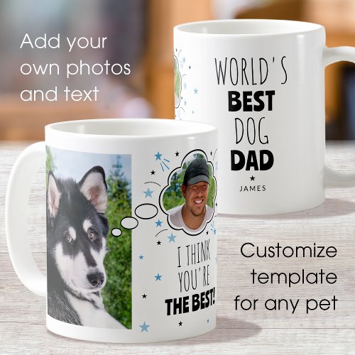 Fun Dog Dad Thought Bubble Custom Photo Coffee Mug
