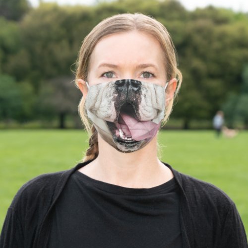 Fun Dog Face and Tongue Animal Adult Cloth Face Mask