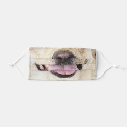 Fun Dog face Animal Cloth Face Mask (Front, Folded)