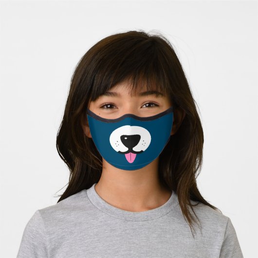 Fun Dog face with nose and tongue pet lover Premium Face Mask (Worn)