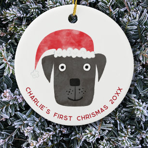 Fun Dog First Christmas Personalized Ceramic Ornament