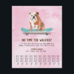 Fun Dog on Skateboard Dog Walker Tear Sheet Pink<br><div class="desc">This Fun Dog on Skateboard Dog Walker Flyer Tear Sheet will help you get the word out about your dog walking business. You can easily add your own text to the flyer,  and add your pet business contact details. Who doesn't love an English Bulldog on a Skateboard?</div>