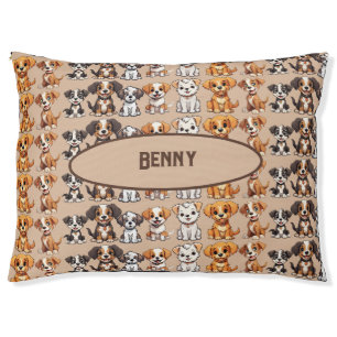 Fun Dog Pattern Personalize Pet Bed