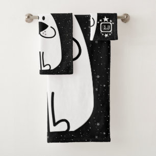 Fun Dog Personalized Monogram Design Bath Towel Set