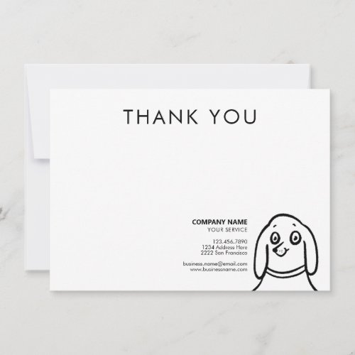 Fun Dog Pet Care Service Thank You Business Note Card